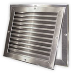4100-SS - Stainless Steel Louvered Door Grille with Auxiliary Frame