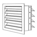 4525-3510 - Combination Stationary 4" Drainable Outside Air Louver with Pressure Relief Damper