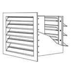 4525-3550 - Combination Stationary 4" Drainable Outside Air Louver with Vertical Mount Backdraft Damper