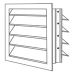 4550-3510 - Combination Stationary 2" Outside Air Louver with Vertical Mount Pressure Relief Damper