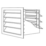 4550-3550 - Combination Stationary 2" Outside Air Louver with Vertical Mount Backdraft Damper