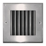 936-SS - Stainless Steel Blade Grille with 45° Fixed Blade (blades parallel to shortest dimension)